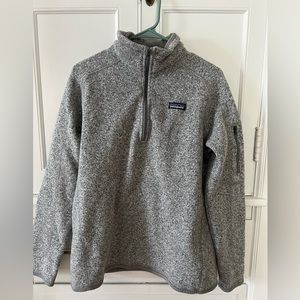 Patagonia 1/4 zip fleece in birch white